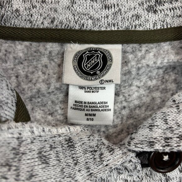 NHL Women's Chicago Blackhawks Button Turtle Neck Sweater in Heather Gray Size M - Picture 7 of 9